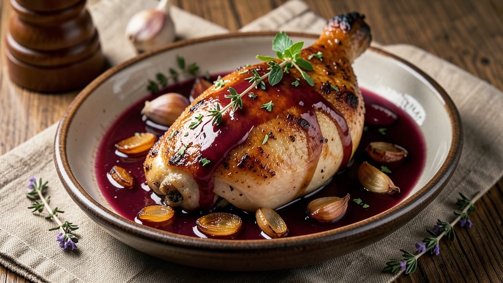 Baked Chicken in Wine Sauce Recipe: Deep-Red Sauce That Caramelizes to Rich Perfection