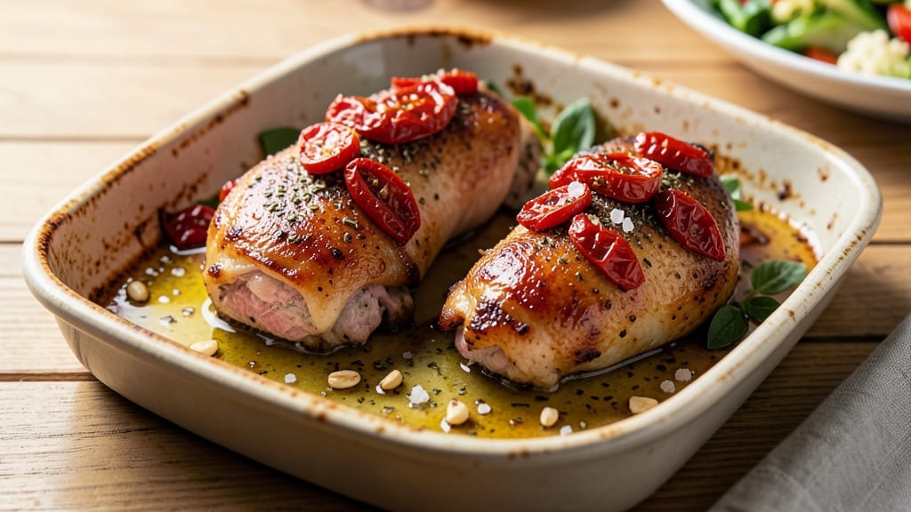 Baked Tomato Chicken Thighs Recipe: Sun-Dried Tomato Crust With Juicy Dark Meat