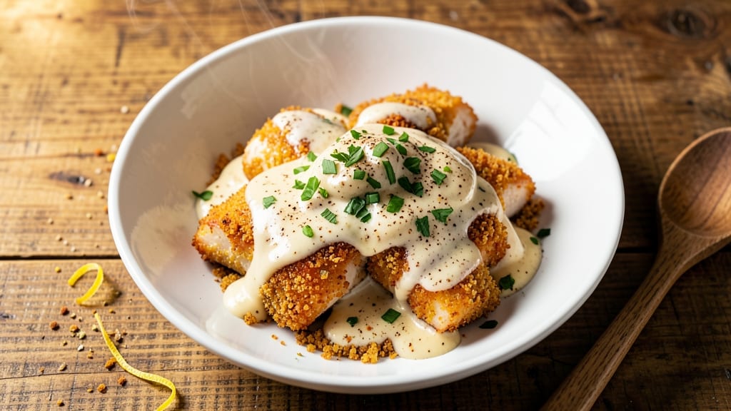 Alabama White Chicken Recipe: Crispy Cornmeal Crust with Creamy Cumin Sauce