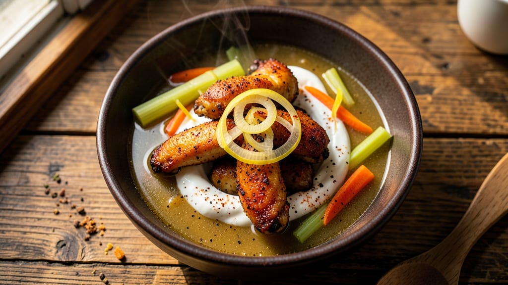 Anchor Bar Chicken Wing Soup Recipe: Crispy Bites Floating in Spiced Yogurt Broth