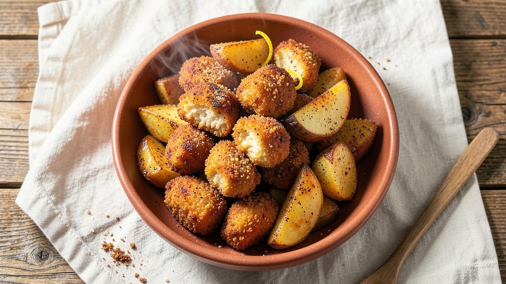 Air Fryer Chicken Nugget Recipe with Potato: Crispy Bites and Golden Fries in One Pan