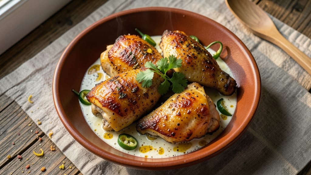 Baked Chicken Thighs Indian Recipe: Turmeric-Garlic Crisp With Spiced Yogurt Tenderness