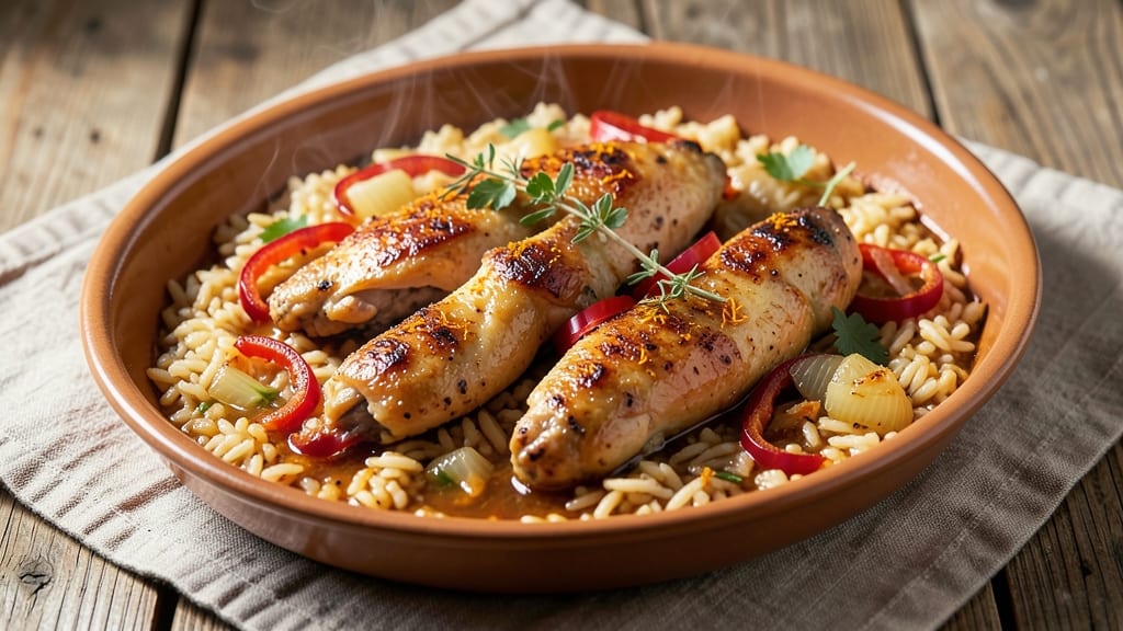 Baked Chicken Paella Recipe: Saffron-Infused Rice with Crispy Chicken and Socarrat Crunch