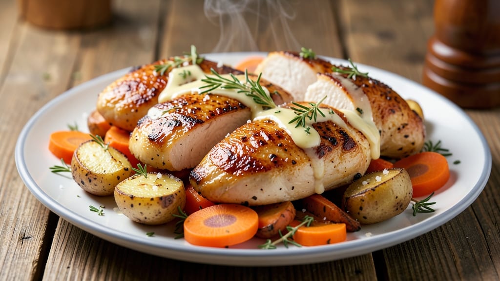 Baked Chicken Breast With Potatoes And Carrots Recipe: One-Pan Roast With Herbed Butter Crust