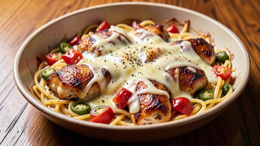 Baked Chicken Spaghetti With Rotel Recipe: Cheesy Rotel-Melted One-Pot Magic