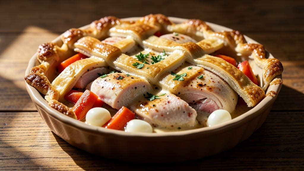 Banquet Chicken Pot Pie Recipe: Flaky Crust Hugs Savory Chicken and Veggies