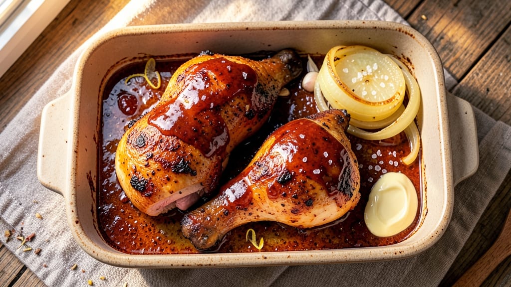 Baked Chicken Thighs With Barbecue Sauce Recipe: Smoky Glaze Locks in Juicy Tenderness