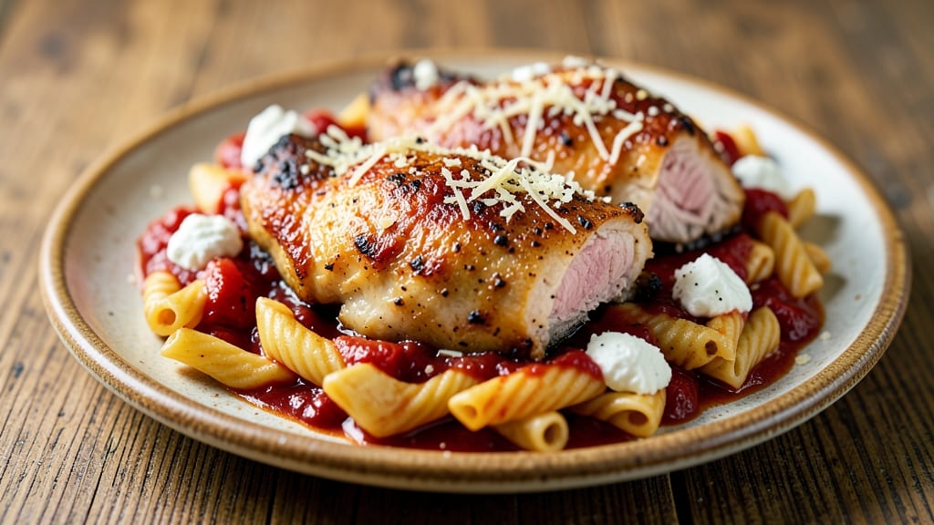 Baked Chicken Mostaccioli Recipe: Cheesy Pasta Bake With Juicy Chicken