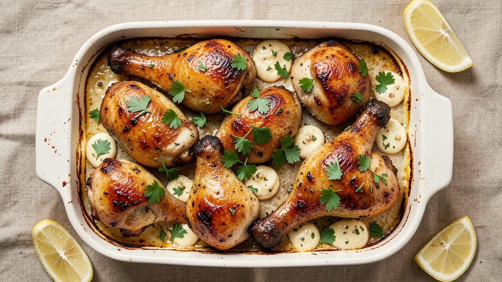 Baked Chicken Thighs and Drumsticks Recipe: Crispy Skin, Juicy Meat with Herb Butter Baste