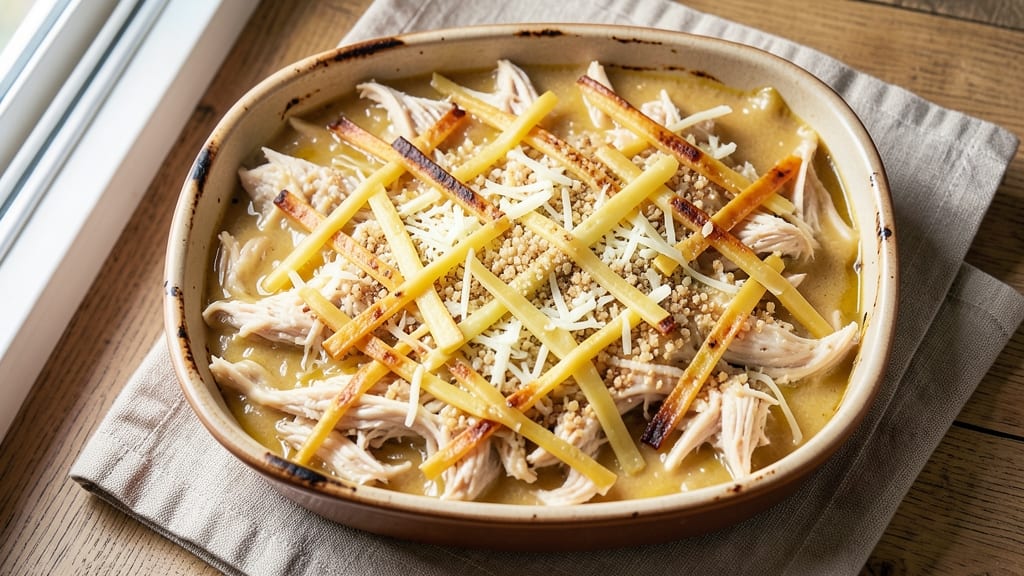 Canned Chicken Casserole Recipe: Cheesy Celery Crown Crunch Over Creamy Béchamel