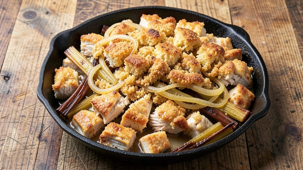 Chicken Cobbler Recipe with Red Lobster Biscuit Mix: Celery Crown Crunch Over Juicy Chicken Bliss