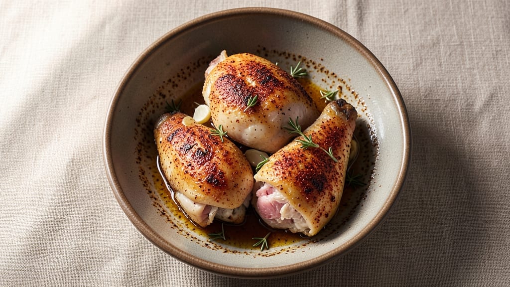Chicken Thighs Recipe: Smoky-Garlic Roast With Crispy Skin
