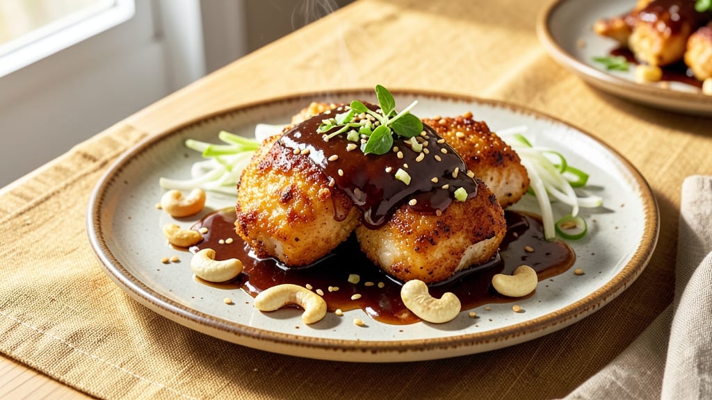 Baked Cashew Chicken Recipe: Crunchy Nut-Crusted Bites with Silky Tenderness