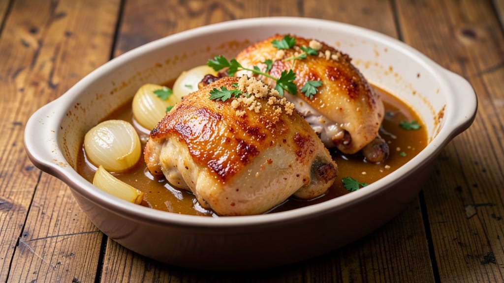 German Chicken Recipe: Smoky Beer-Braised with Crispy Skin