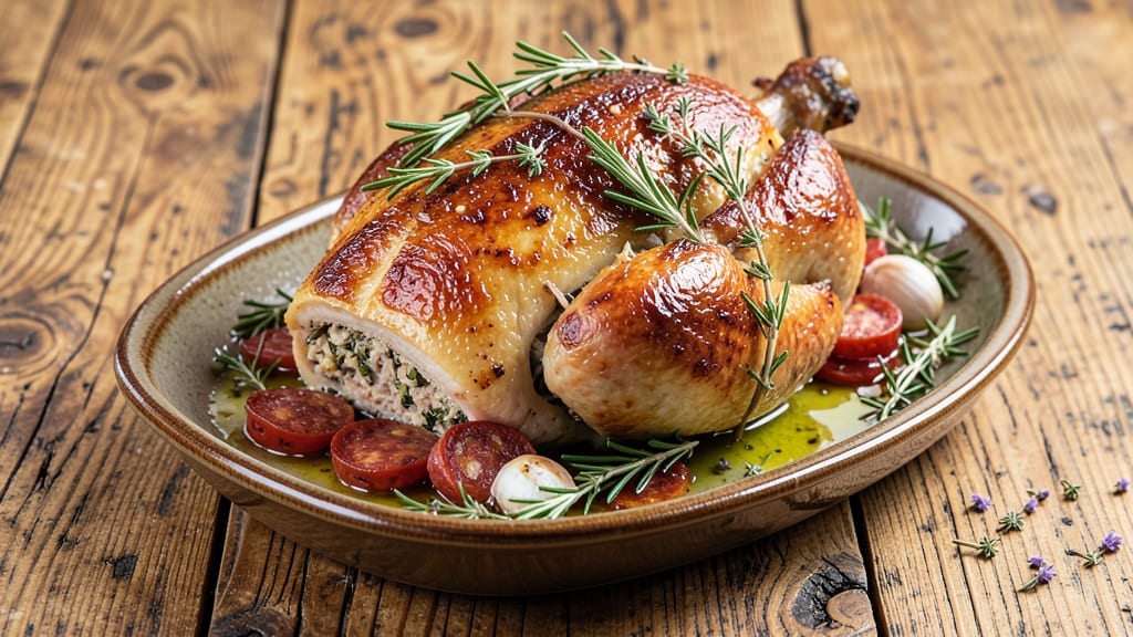 Gordon Ramsay Stuffed Roast Chicken With Chorizo Recipe: Smoky Chorizo and Herb-Stuffed Masterpiece